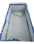 Croitoria Noastra Lenjerie patut cu 5 piese Fluturasi alb albastru 120x60 cm