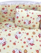 Croitoria Noastra Lenjerie patut cu 5 piese Hello Kitty 120x60 cm