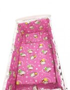 Croitoria Noastra Lenjerie patut cu 5 piese Hello Kitty roz 140x70 cm