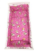 Croitoria Noastra Lenjerie patut cu 5 piese Hello Kitty roz 140x70 cm