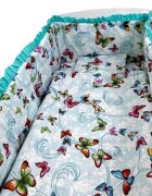 Croitoria Noastra Lenjerie patut cu 5 piese Roi de fluturi vernil 120x60 cm