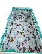 Croitoria Noastra Lenjerie patut cu 5 piese Roi de fluturi vernil 120x60 cm