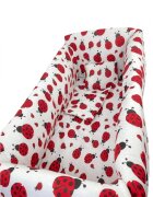 Croitoria Noastra Lenjerie patut cu 5 piese si aparatori Maxi 120x60 cm buburuze