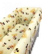 Croitoria Noastra Lenjerie patut cu 5 piese si aparatori Maxi 120x60 cm Mickey pe galben