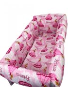 Croitoria Noastra Lenjerie patut cu 5 piese si aparatori Maxi 120x60 cm printese la bal pe roz