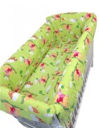 Croitoria Noastra Lenjerie patut cu 5 piese si aparatori Maxi 120x60 cm Winnie pe verde