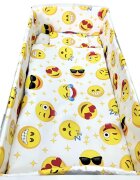 Croitoria Noastra Lenjerie patut cu 5 piese Smiley Faces 120x60 cm
