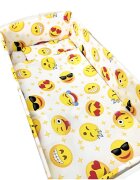 Croitoria Noastra Lenjerie patut cu 5 piese Smiley Faces 140x70 cm