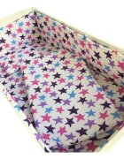 Croitoria Noastra Lenjerie patut cu 5 piese Stelute roz-mov 120x60 cm