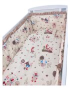 Croitoria Noastra Lenjerie patut cu 5 piese Zoo bej 120x60 cm