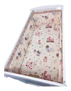Croitoria Noastra Lenjerie patut cu 5 piese Zoo bej 120x60 cm