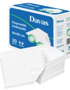 Davas Set 30 aleze absorbante de unica folosinta 60x90 cm 5 straturi benzi adezive dispersie uniforma transforma rapid lichidul in gel