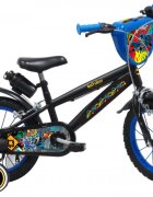 DENVER Bicicleta pentru copii Batman 14 inch frana de mana pe ambele roti claxon sticla de apa aparatoare noroi fata si spate spite metalice roti gonflabile