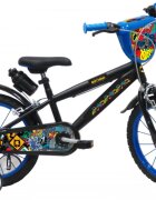 DENVER Bicicleta pentru copii Batman 16 inch frana de mana pe ambele roti claxon sticla de apa aparatoare noroi fata si spate spite metalice roti gonflabile