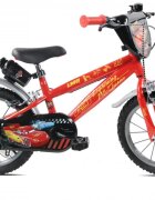 DENVER Bicicleta pentru copii Disney Cars 14 inch frana de mana pe ambele roti claxon sticla de apa aparatoare noroi fata si spate spite metalice roti gonflabile