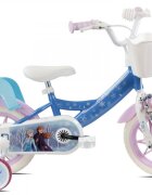 DENVER Bicicleta pentru copii Disney Frozen 12 inch frana de mana pe ambele roti clopotel roti ajutatoare detasabile suport pentru papusi cosulet transport pe ghidon