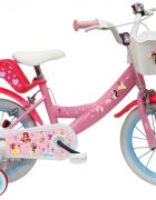 DENVER Bicicleta pentru copii Disney Princess 14 inch frana de mana pe ambele roti clopotel roti ajutatoare detasabile suport pentru papusi cosulet transport pe ghidon