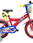 DENVER Bicicleta pentru copii Mickey Mouse 16 inch frana de mana pe ambele roti scaun si ghidon ajustabile roti ajutatoare detasabile