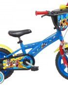 DENVER Bicicleta pentru copii Mickey Mouse Albastra 12 inch frana de mana pe ambele roti clopotel roti ajutatoare detasabile