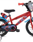 DENVER Bicicleta pentru copii Spiderman 14 inch frana de mana pe ambele roti claxon sticla de apa aparatoare noroi fata si spate spite metalice roti gonflabile