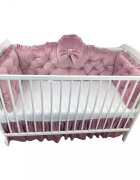 DESEDA Aparatori matlasate din catifea Lux 120x60 cm roz pudrat