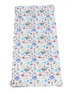 DESEDA Cearsaf cu elastic roata 120x60 cm Dinozauri gri