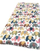 DESEDA Cearsaf cu elastic roata 120x60 cm Elefanti maro