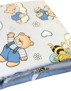 DESEDA Cearsaf cu elastic roata 120x60 cm Ursi cu albine pe albastru