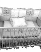 DESEDA Lenjerie cu 6 aparatori pufoase si fundite Bicolore Gri Pal 140x70 cm
