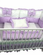 DESEDA Lenjerie cu 6 aparatori pufoase si fundite Bicolore Lila 120x60 cm