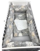 DESEDA Lenjerie cu perne lungi pat 140x70 cm Norisori cu luna gri-bej