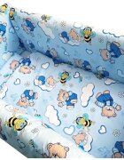DESEDA Lenjerie de pat Maxi Ursi cu albine pe albastru 120x60 cm