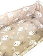 DESEDA Lenjerie patut 140x70 cm 7 piese cu bumper Norisori bej