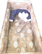 DESEDA Lenjerie patut 140x70 cm 7 piese cu bumper Norisori bej