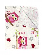 DESEDA Paturica din panza de bumbac Junior 118x148 cm bufnite roz
