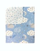 DESEDA Paturica din panza de bumbac Junior 118x148 cm nori cu luna albastru