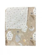 DESEDA Paturica din panza de bumbac Junior 118x148 cm nori cu luna bej