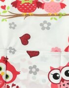 DESEDA Paturica dubla de vara bebelusi DeLuxe 98x78 cm Bufnite rosii