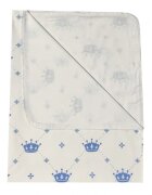 DESEDA Paturica dubla de vara bebelusi DeLuxe 98x78 cm coronite albastre