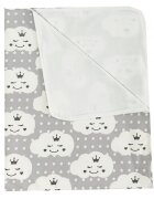 DESEDA Paturica dubla de vara bebelusi DeLuxe 98x78 cm norisori zambareti gri