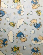 DESEDA Paturica dubla de vara bebelusi DeLuxe 98x78 cm Ursi cu albine pe albastru