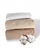 DESEDA Set 3 cearsafuri din bumbac ranforce pentru pat copii cu elastic roata dimensiune 160 x 80 cm mix bej