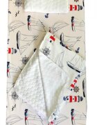 DESEDA Set 3 piese de iarna paturica cu cearsaf si pernuta 120x60 cm