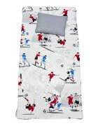 DESEDA Set 3 piese paturica cu cearsaf si pernuta 120x60 cm Fotbalisti