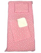 DESEDA Set 3 piese paturica cu cearsaf si pernuta 120x60 cm Stelute pe roz
