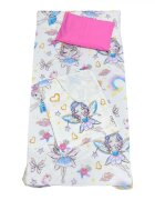 DESEDA Set 3 piese paturica cu cearsaf si pernuta 120x60 cm Zane pe alb