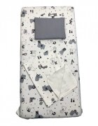 DESEDA Set 3 piese paturica cu cearsaf si pernuta 140x70 cm Litere nazdravane