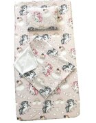 DESEDA Set 3 piese paturica cu cearsaf si pernuta 140x70 cm Unicorni