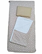 DESEDA Set 3 piese paturica cu cearsaf si pernuta 160x80 cm Stelute pe bej