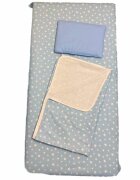 DESEDA Set 3 piese paturica cu cearsaf si pernuta 160x80 cm Stelute pe bleu
